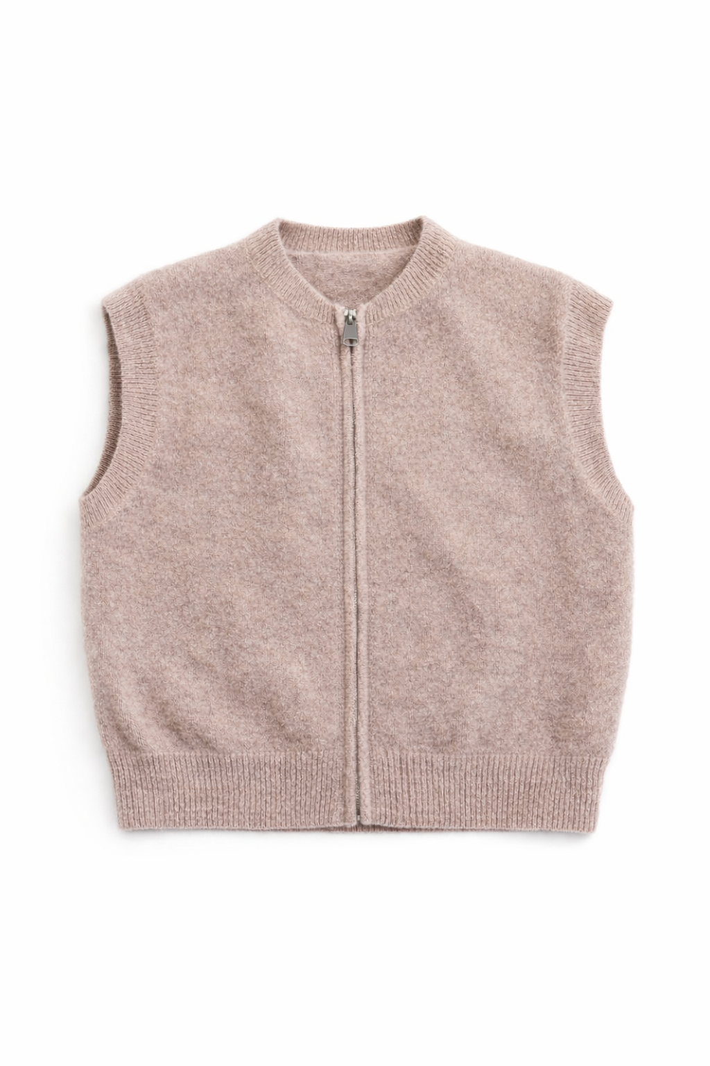 Flauschiger Pullunder im Bomberstyle mit Reißverschluss