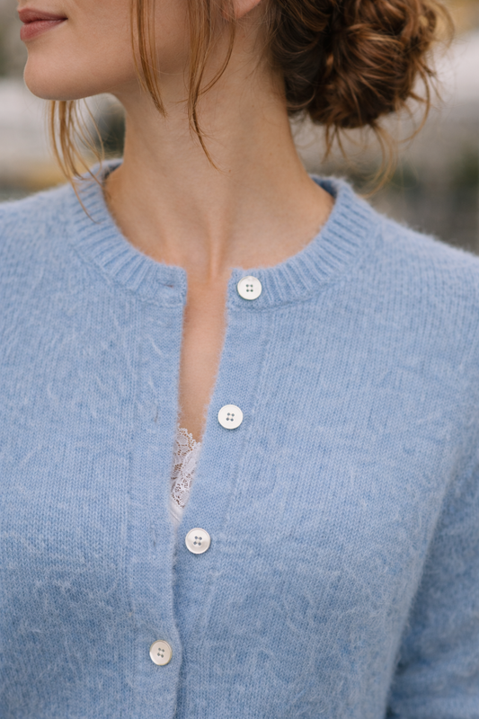 Kidmohair-Strickjacke