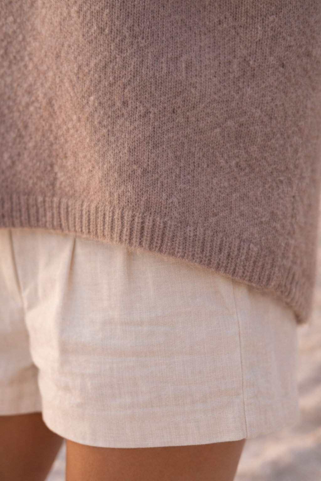 Kurzarmiger Strickpullover