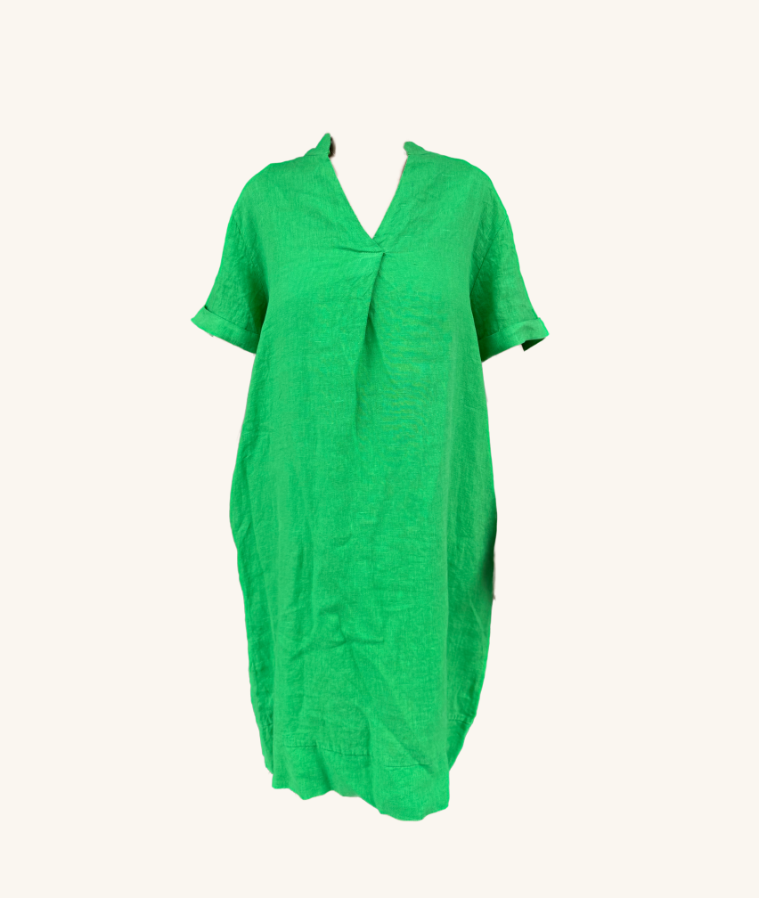 Leinenkleid mit V-Ausschnit
