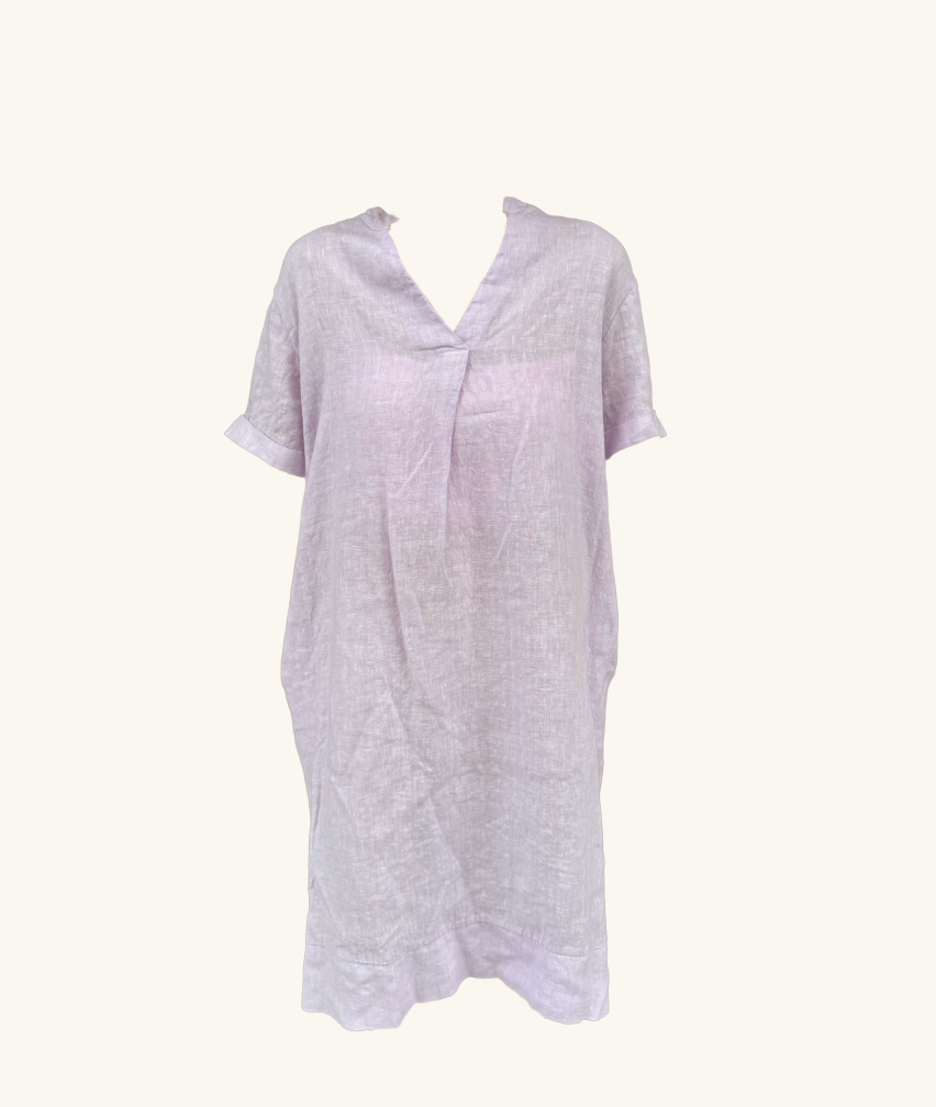 Leinenkleid mit V-Ausschnit