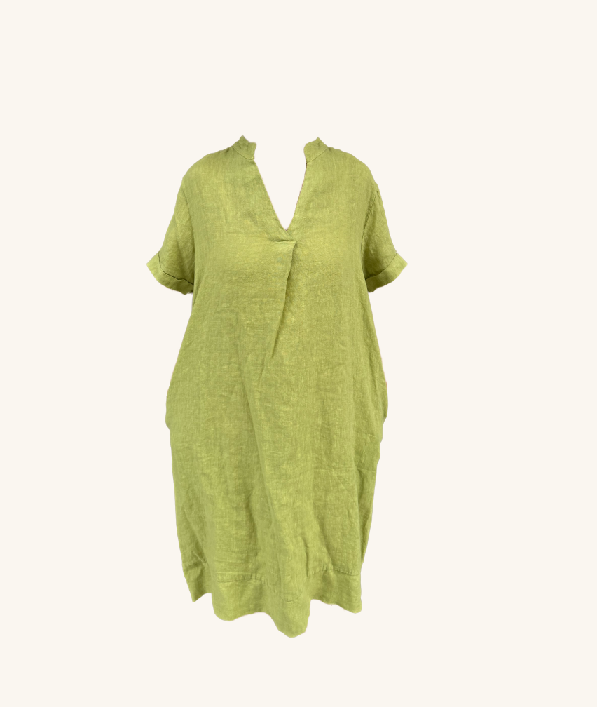 Leinenkleid mit V-Ausschnit