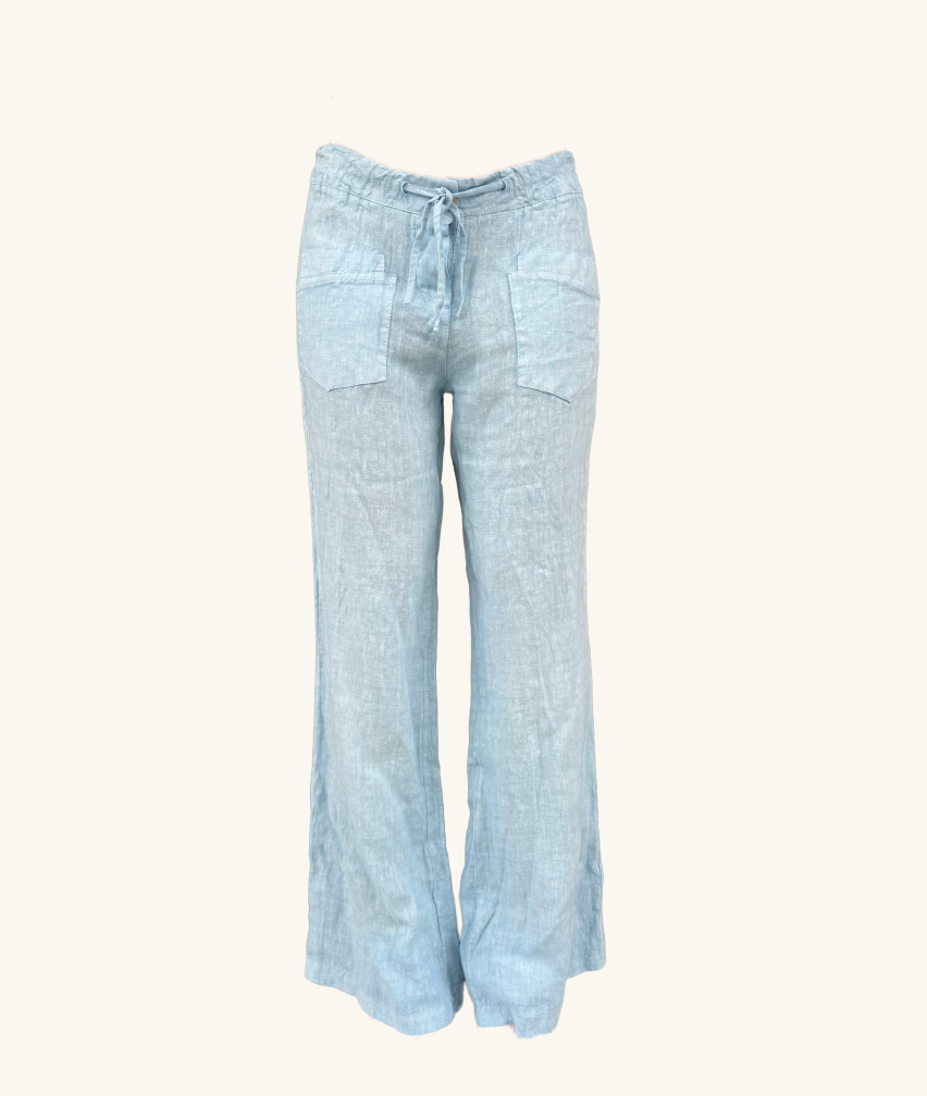 Leinenhose mit weitem Bein