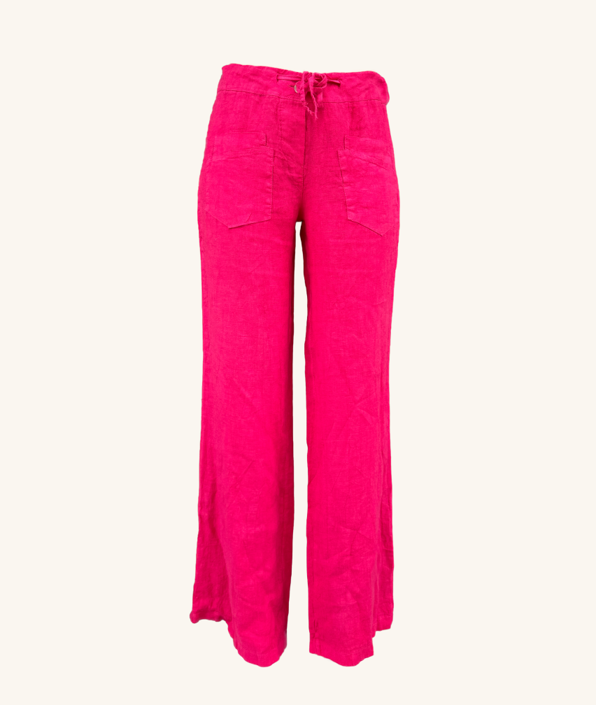 Leinenhose mit weitem Bein
