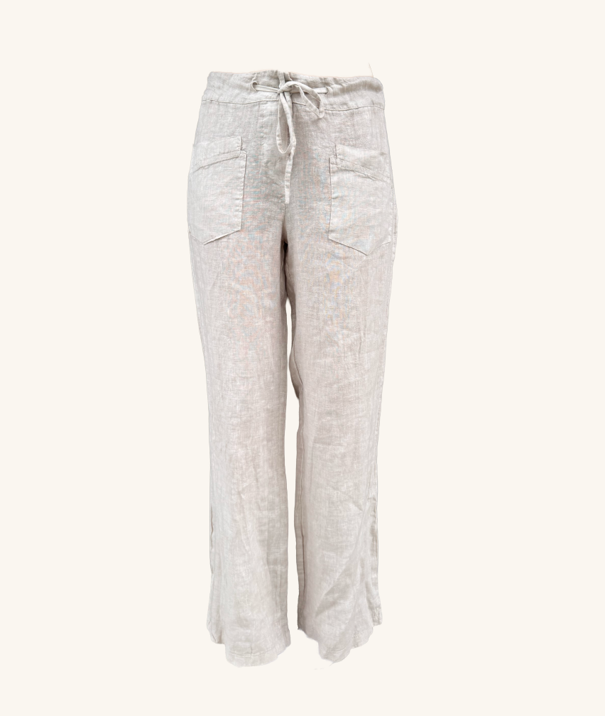 Leinenhose mit weitem Bein