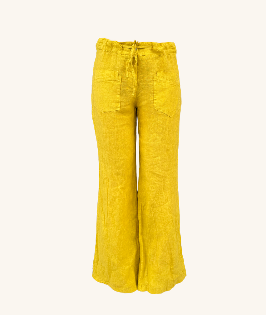 Leinenhose mit weitem Bein