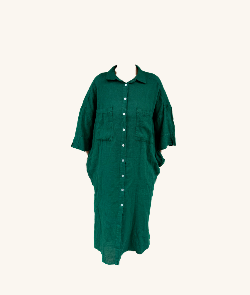 Oversize-Leinenkleid