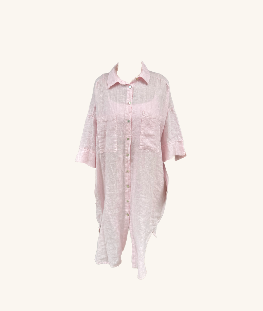 Oversize-Leinenkleid