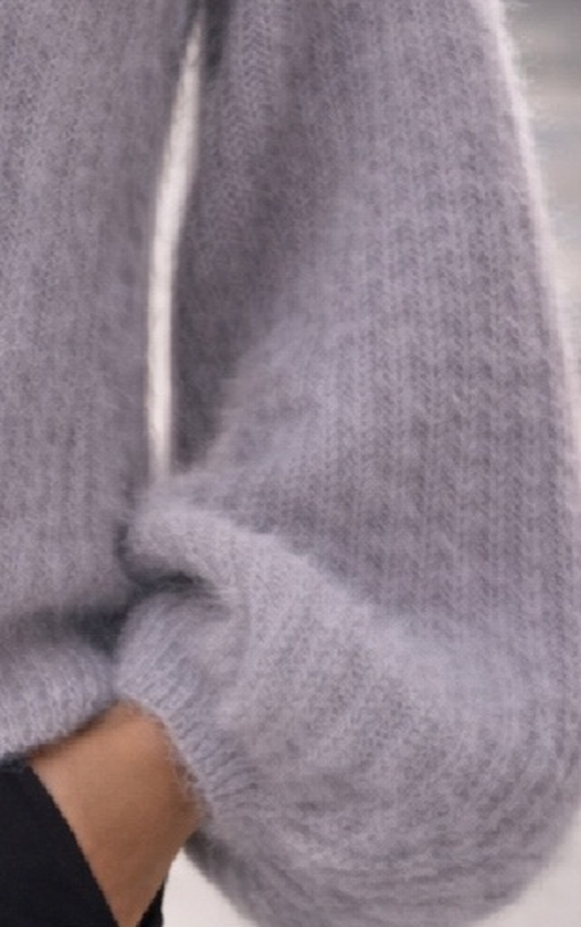 Kid Mohair Strickjacke mit Ballonärmeln