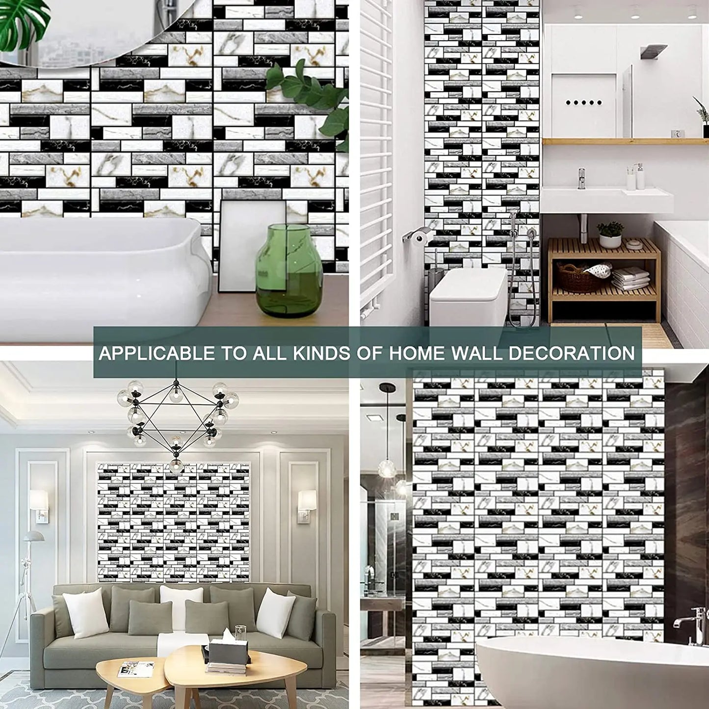 Self Adhesive Tile Wall Sticker Home Decor 3D PVC sticker Covers For Kitchen Cupboard Bathroom Waterproof Wallpaper