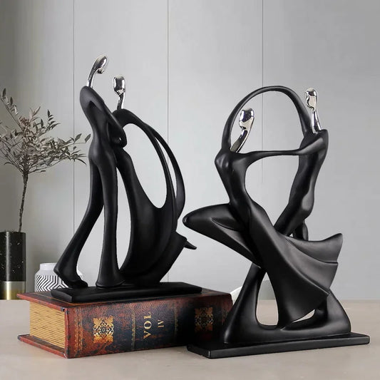 Nordic Art Dancing Couple Resin Figure Ornaments Figurines Home Decoration Accessories for Living Room Ornaments for Home Decor