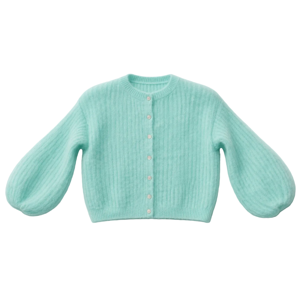Kid Mohair Strickjacke mit Ballonärmeln