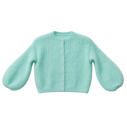 Kid Mohair Strickjacke mit Ballonärmeln