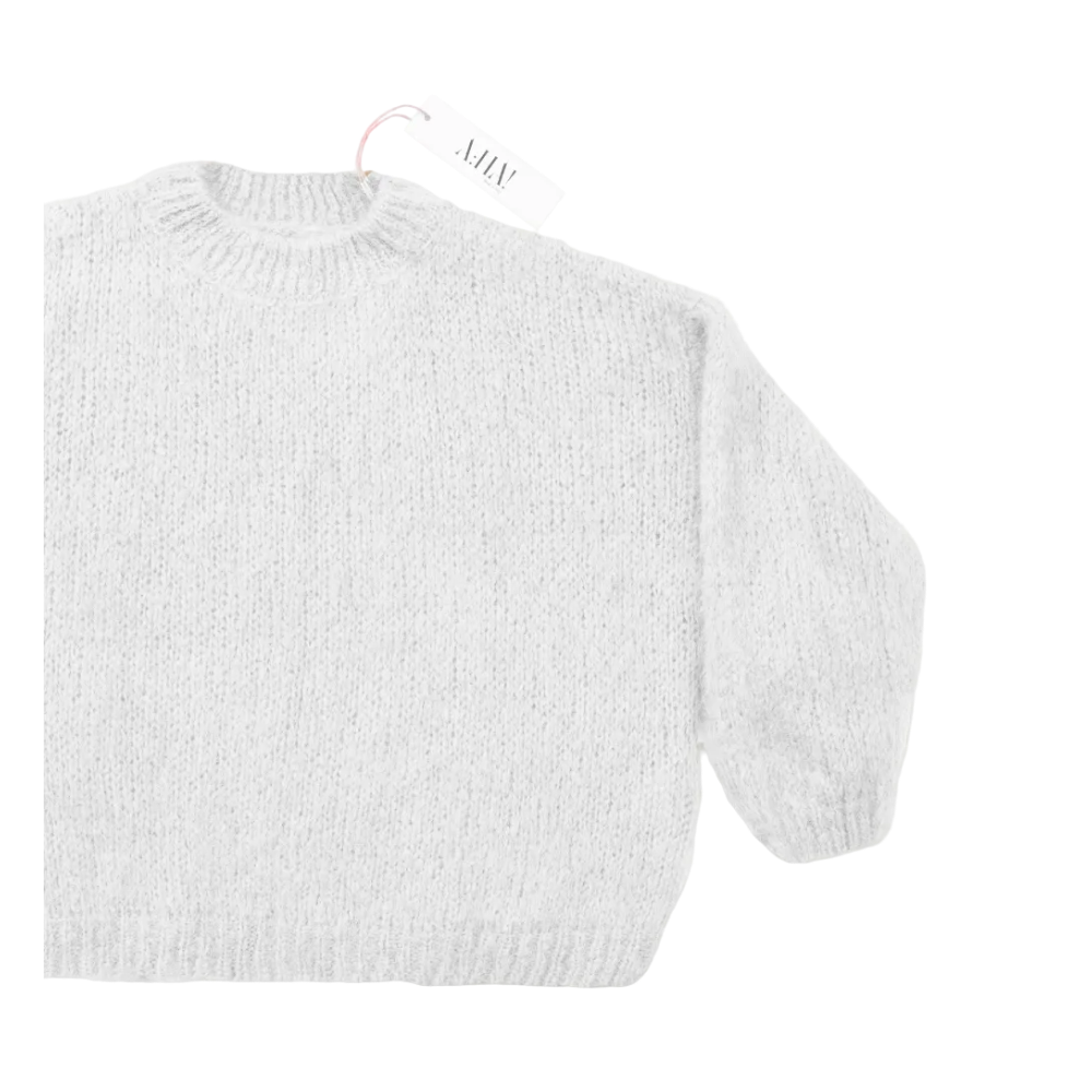 Luftiger grobmaschig gestrickter Mohair Pullover