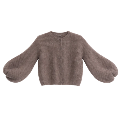 Kid Mohair Strickjacke mit Ballonärmeln