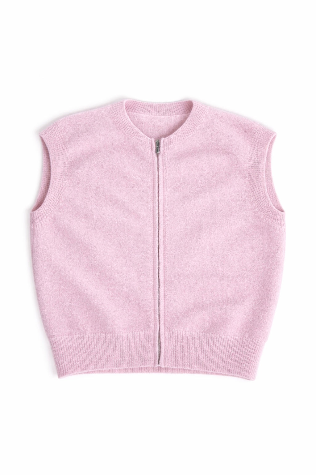 Flauschiger Pullunder im Bomberstyle mit Reißverschluss