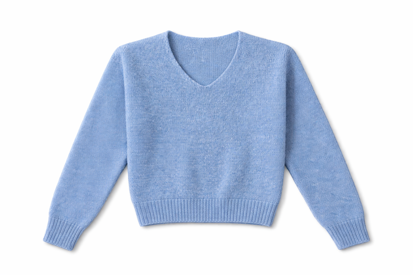Pullover mit V-Kragen aus Mohair Mix