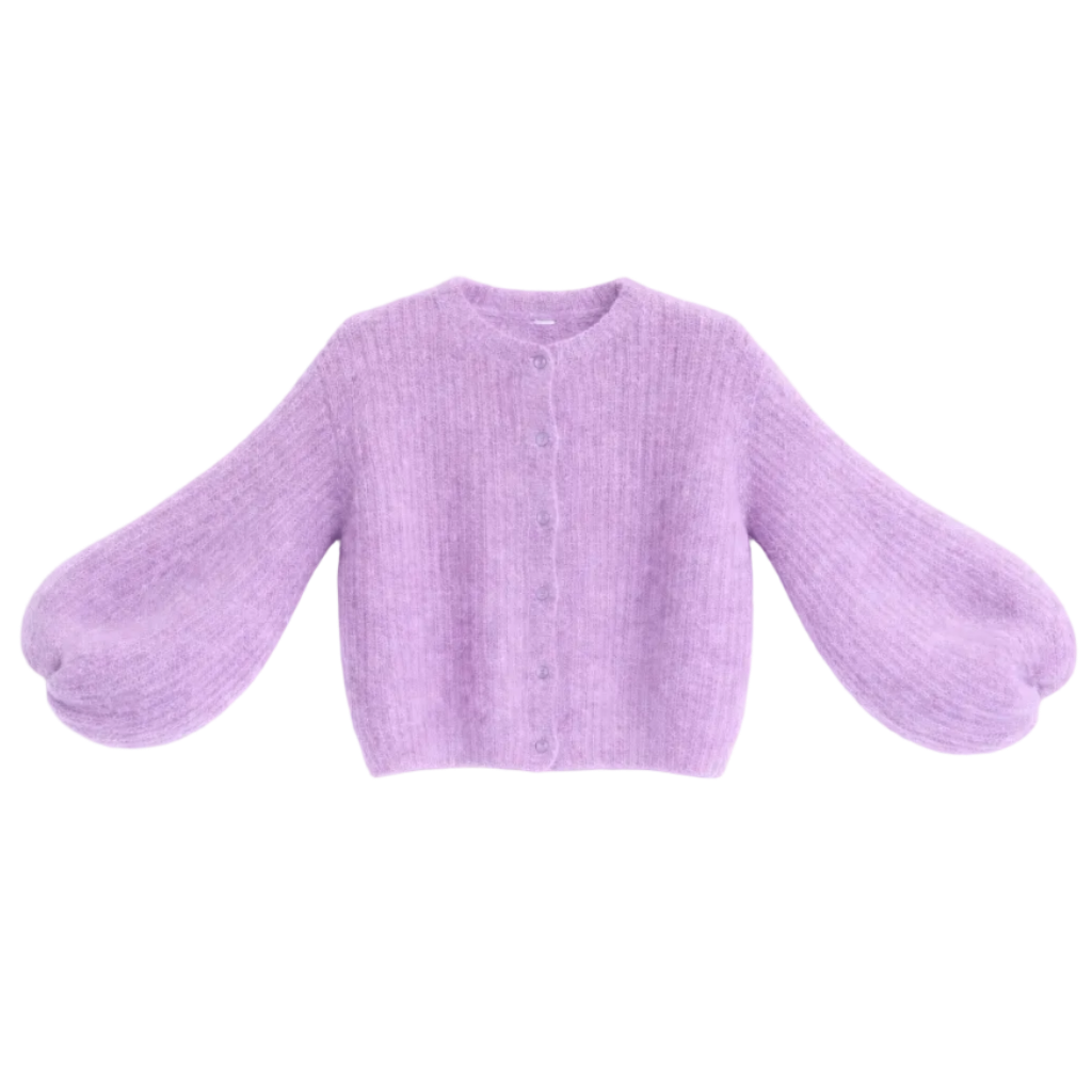 Kid Mohair Strickjacke mit Ballonärmeln