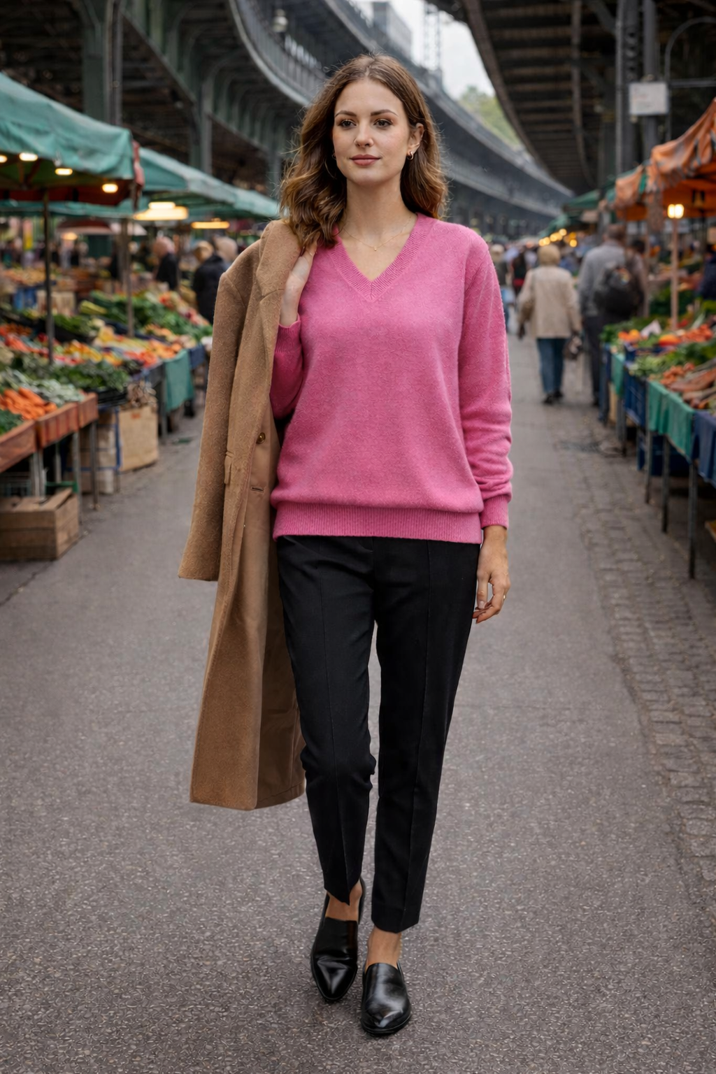 Pullover mit V-Kragen aus Cashmere-Mix