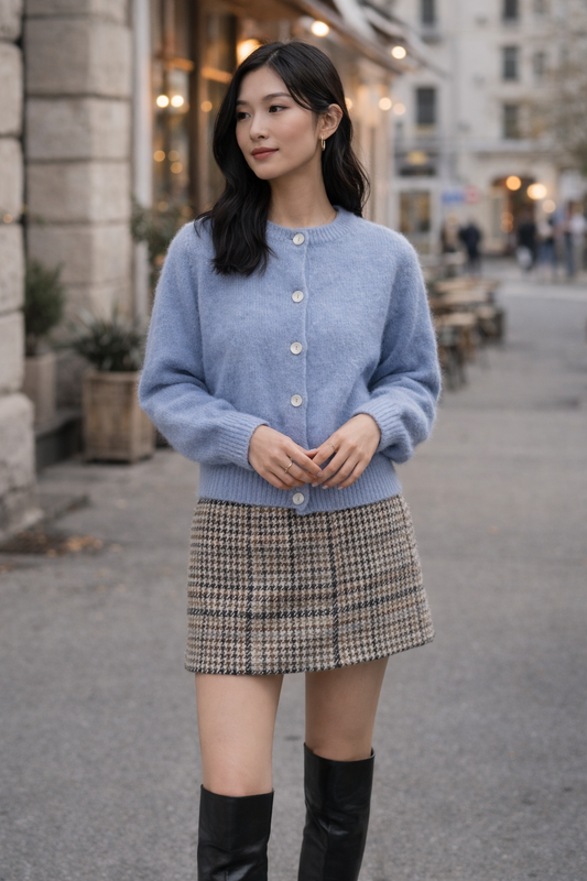 Kidmohair-Strickjacke