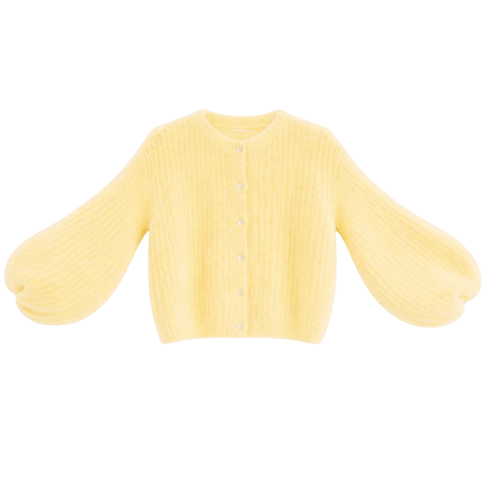 Kid Mohair Strickjacke mit Ballonärmeln