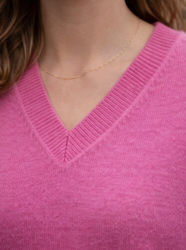 Pullover mit V-Kragen aus Cashmere-Mix