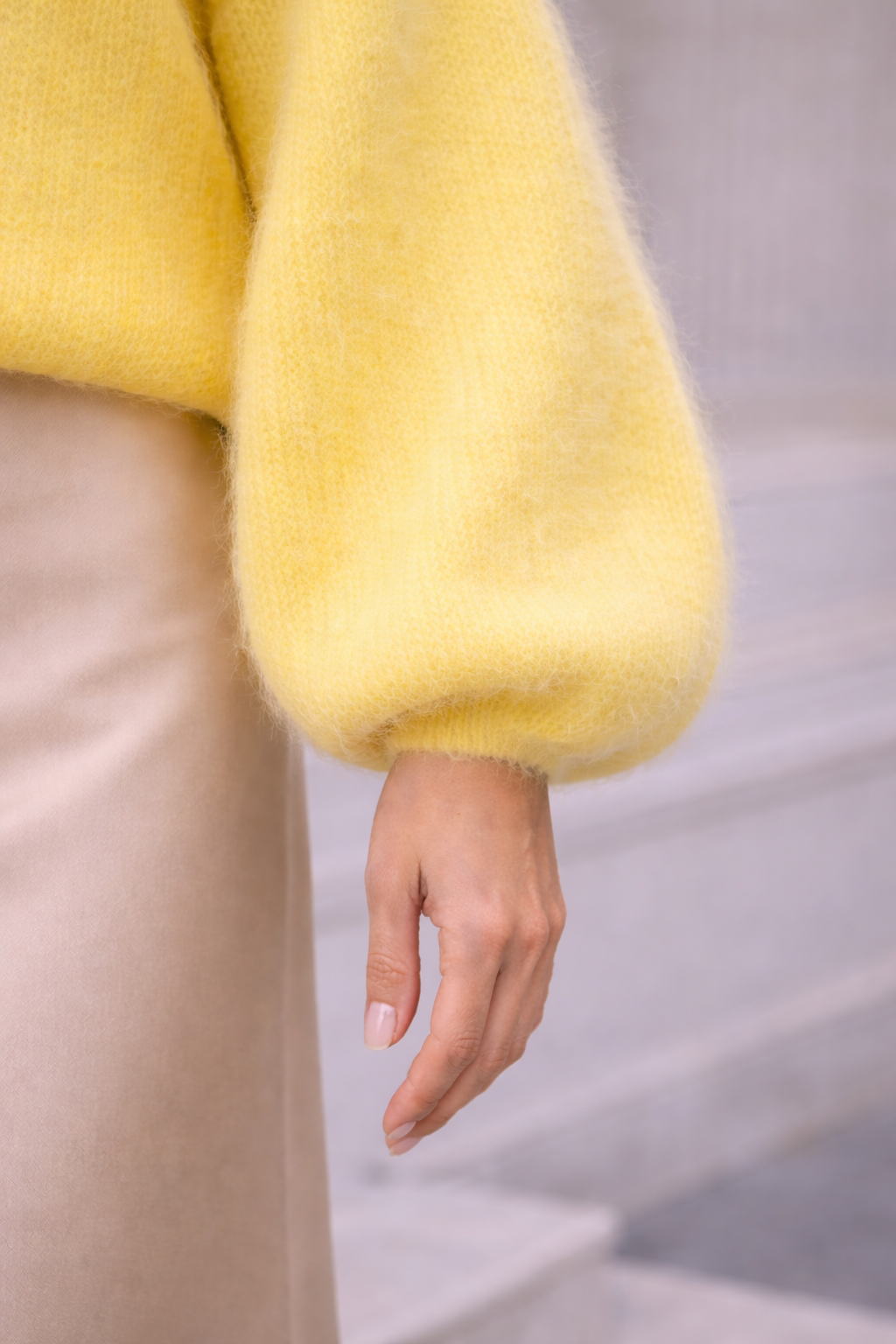 Kid Mohair Pullover mit Ballonärmeln