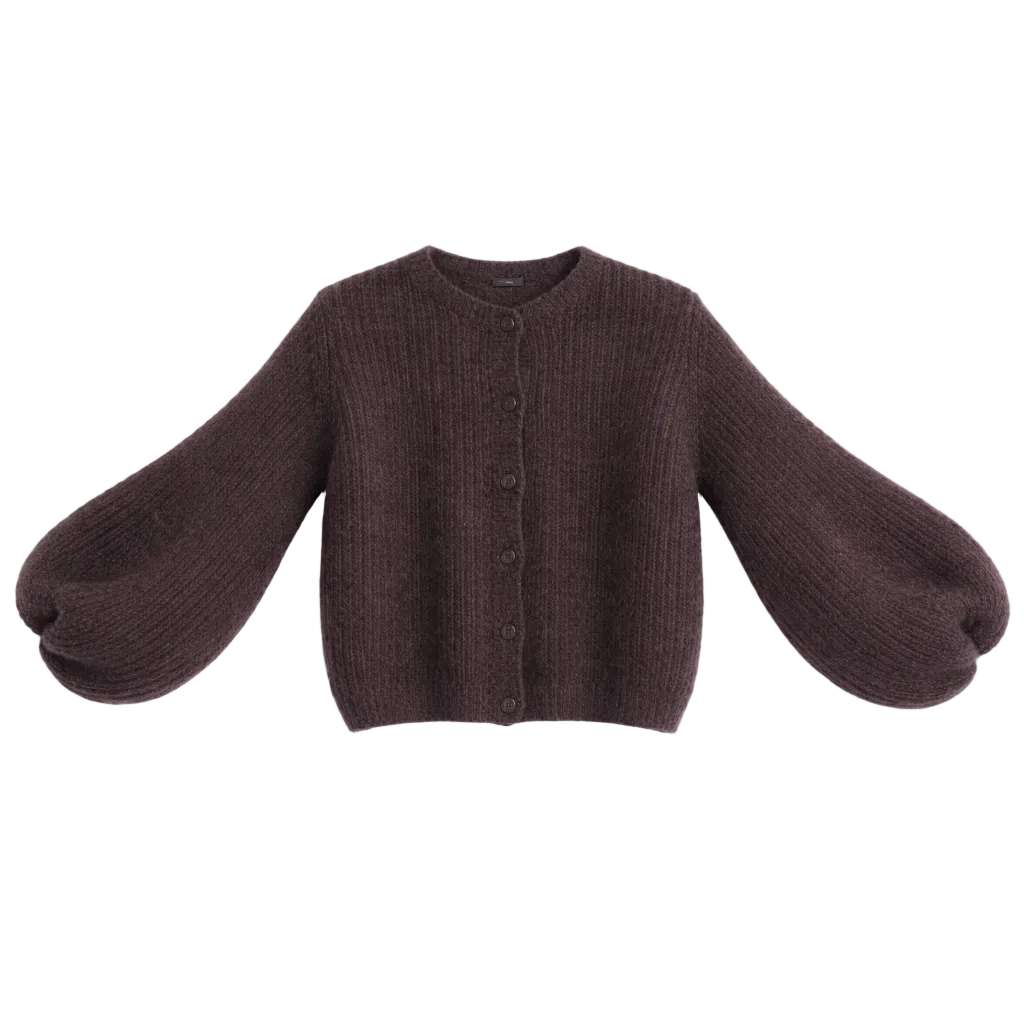 Kid Mohair Strickjacke mit Ballonärmeln