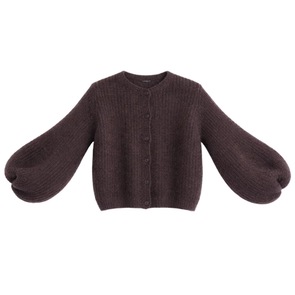 Kid Mohair Strickjacke mit Ballonärmeln
