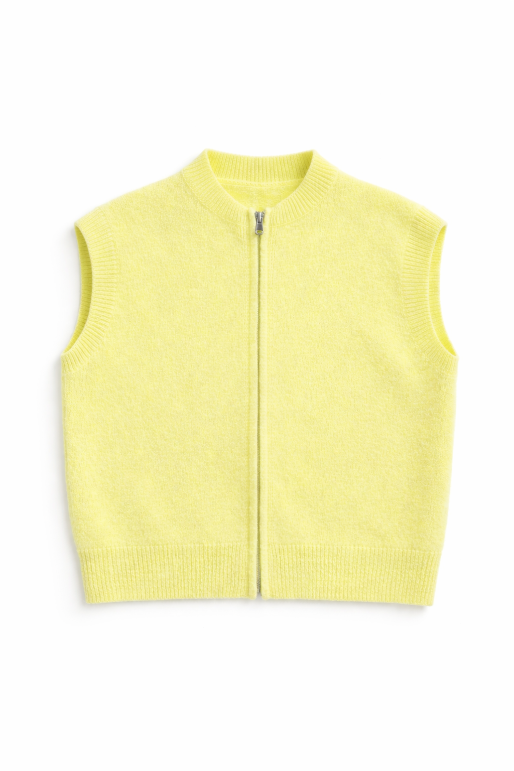 Flauschiger Pullunder im Bomberstyle mit Reißverschluss