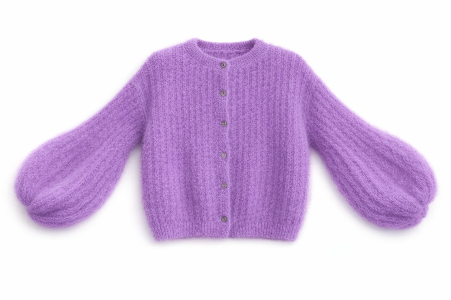 Kid Mohair Strickjacke mit Ballonärmeln