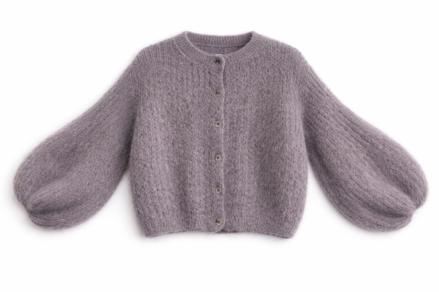 Kid Mohair Strickjacke mit Ballonärmeln