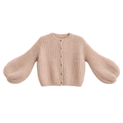 Kid Mohair Strickjacke mit Ballonärmeln