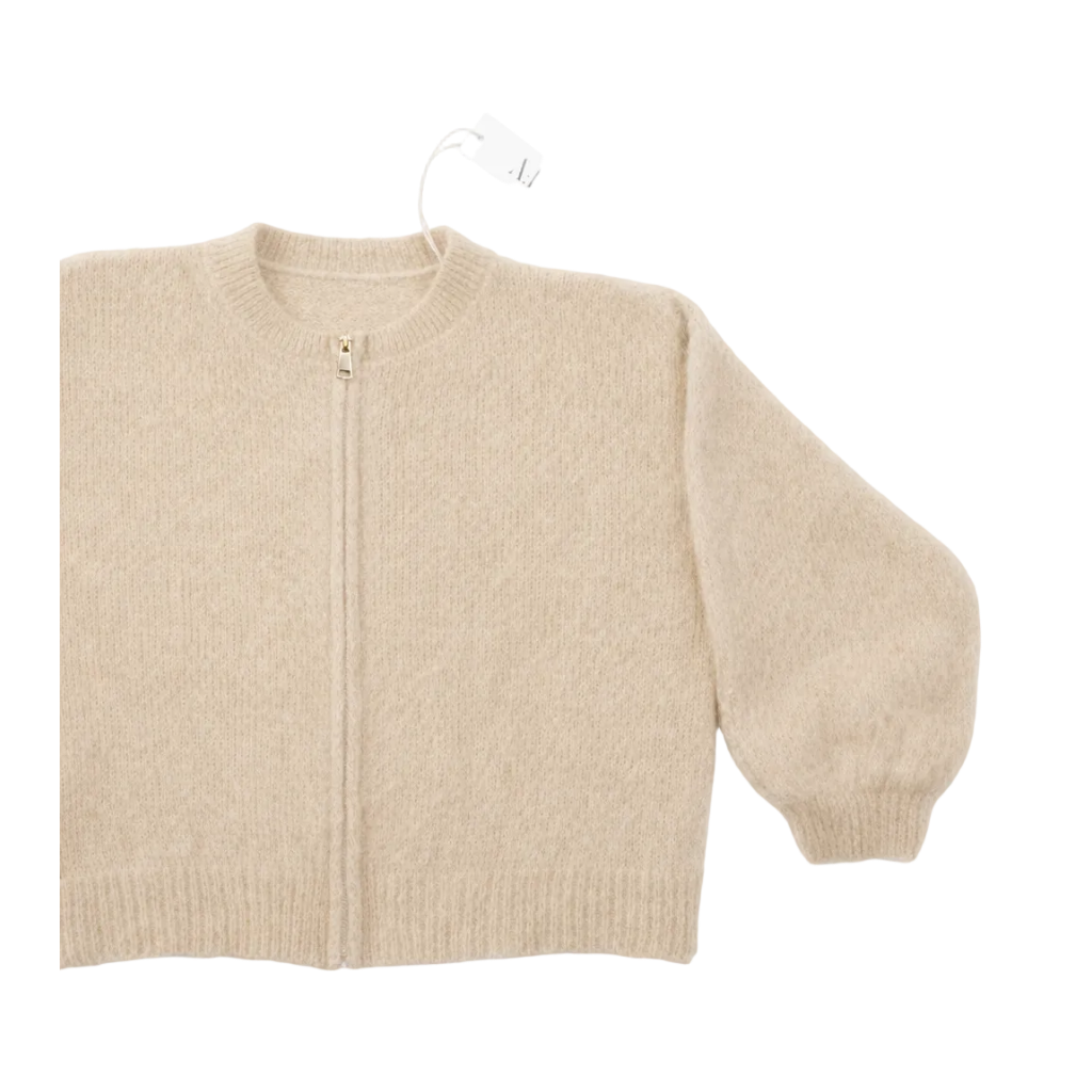 Flauschige Jacke im Bomberstyle mit Reißverschluss