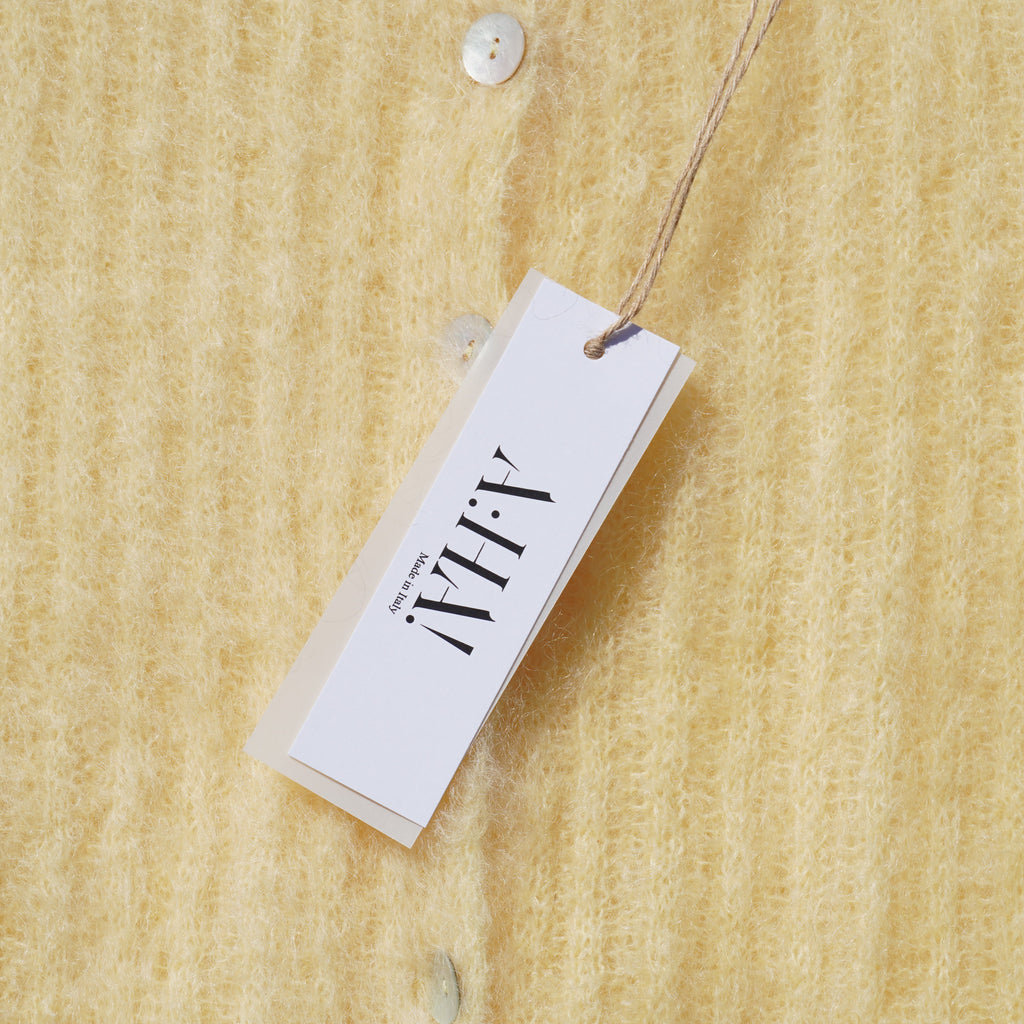 Kid Mohair Strickjacke mit Ballonärmeln