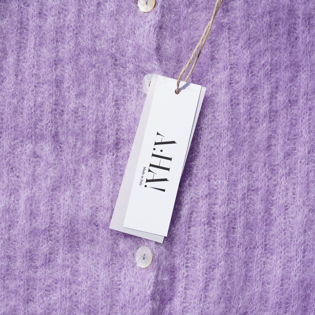 Kid Mohair Strickjacke mit Ballonärmeln