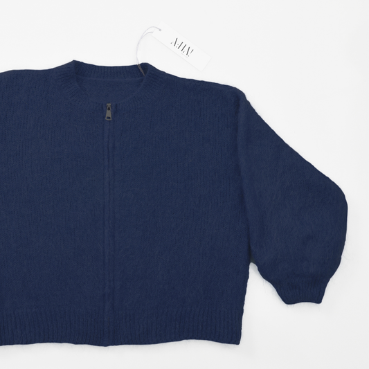 Flauschige Jacke im Bomberstyle mit Reißverschluss