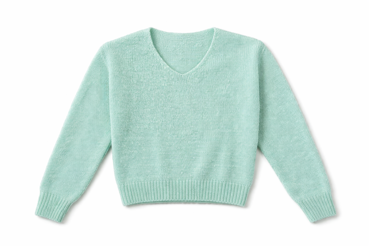 Pullover mit V-Kragen aus Mohair Mix