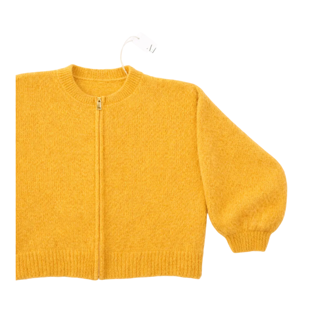 Flauschige Jacke im Bomberstyle mit Reißverschluss