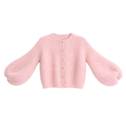 Kid Mohair Strickjacke mit Ballonärmeln