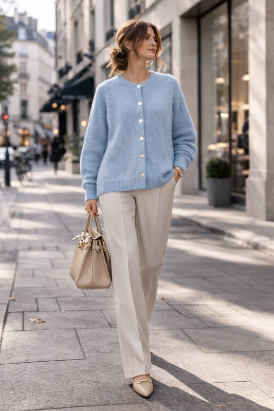 Kidmohair-Strickjacke