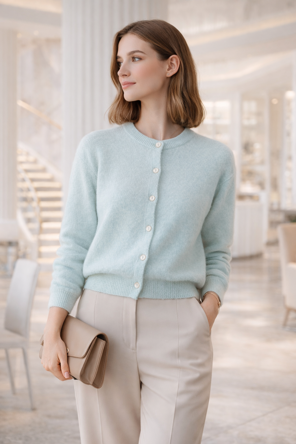 Strickjacke Mintgrün