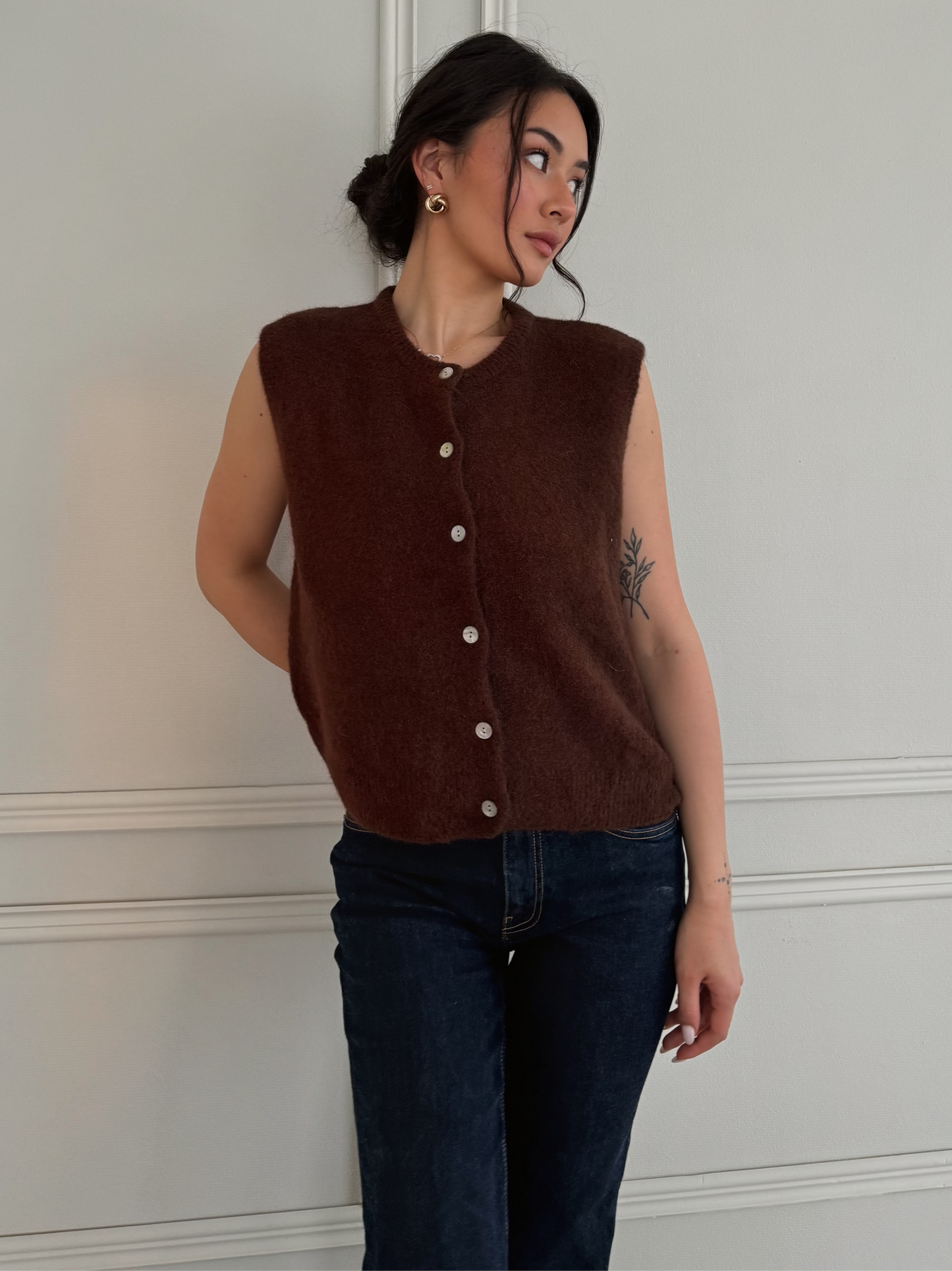 Ärmelloser Cardigan