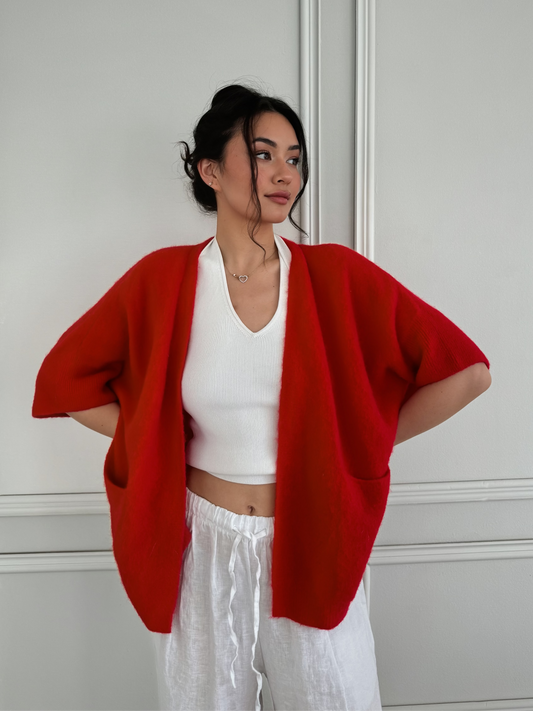 Offene Strickjacke
