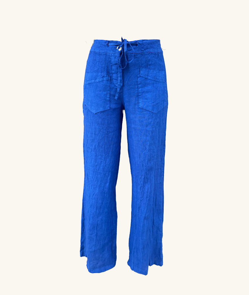 Leinenhose mit weitem Bein