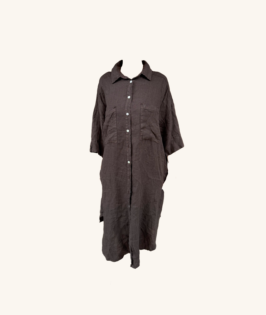 Oversize-Leinenkleid