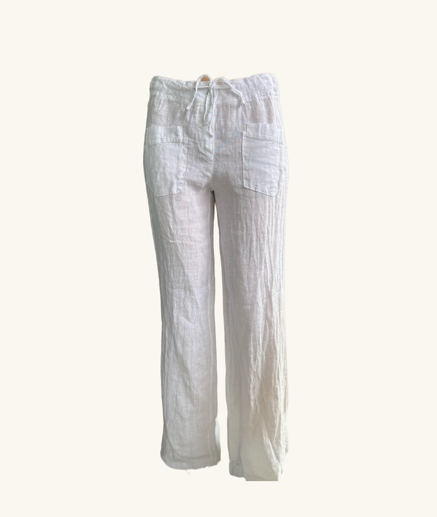 Leinenhose mit weitem Bein