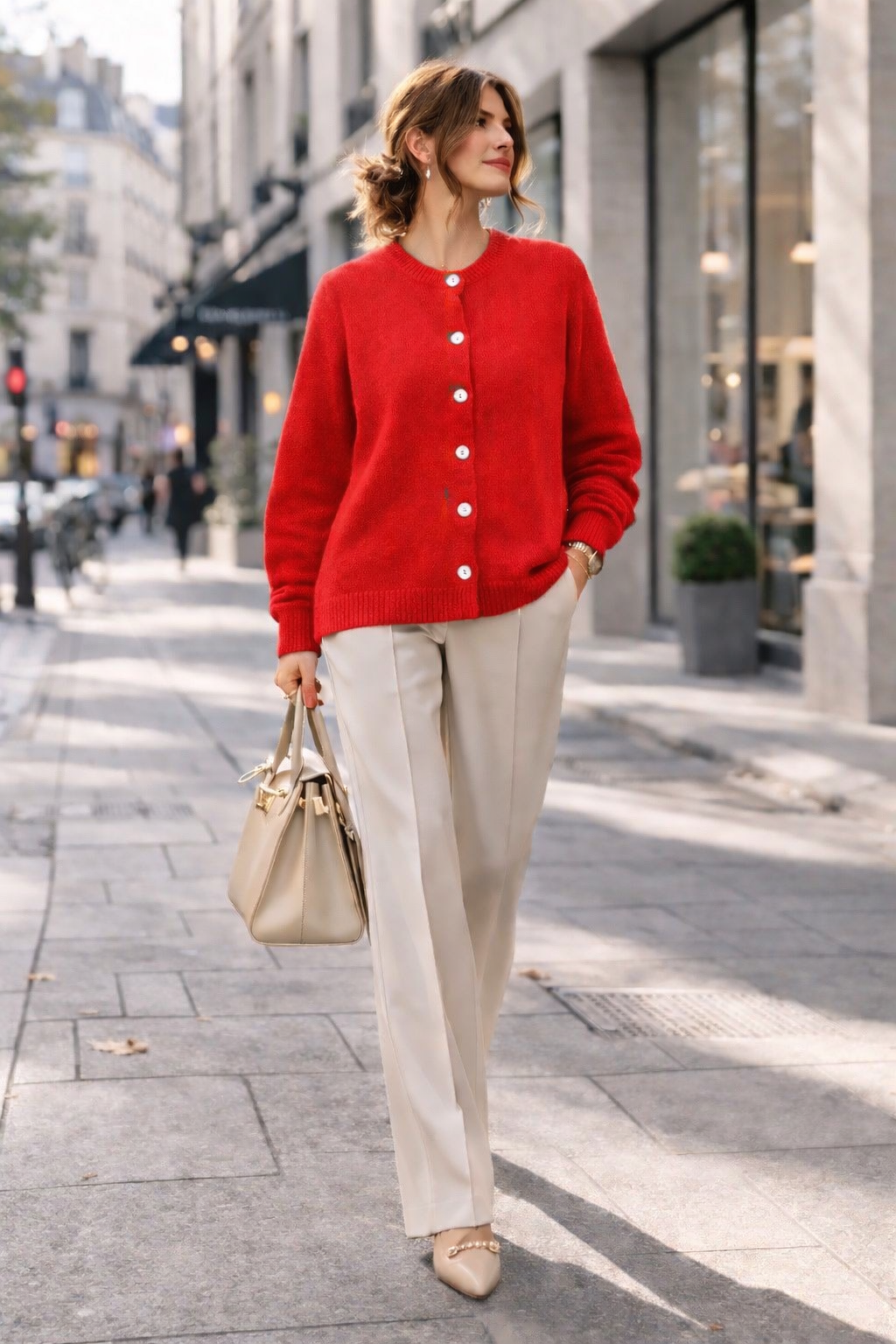 Alpaka-Strickjacke
