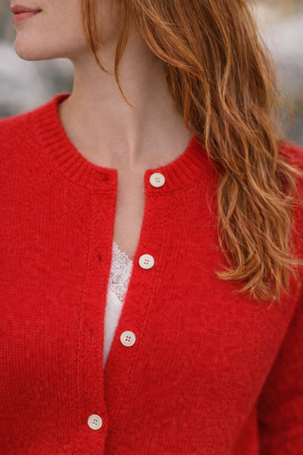 Alpaka-Strickjacke