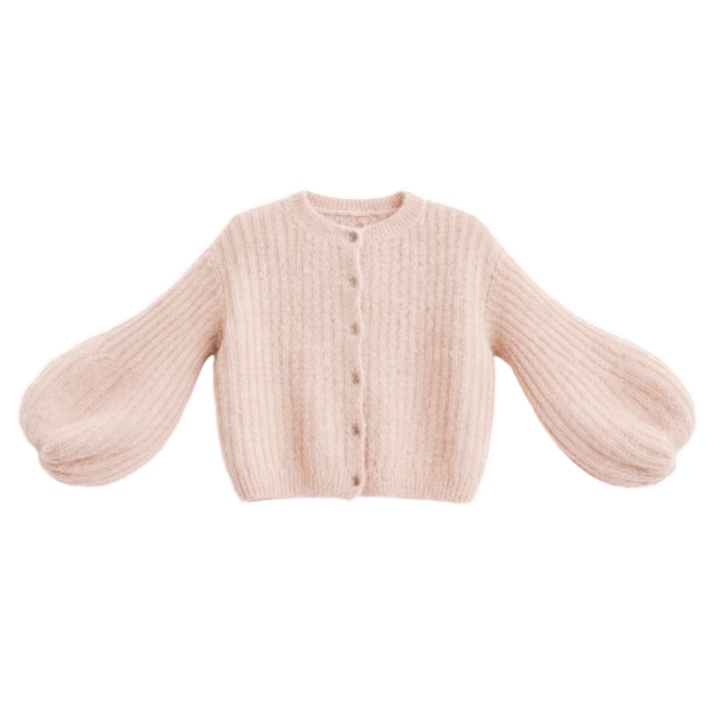 Kid Mohair Strickjacke mit Ballonärmeln